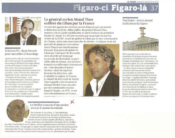 article figaro du 4 sptembre 2012